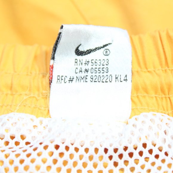 Vintage Nike Shorts XL 38-40" Yellow 1990's 90s Inner Mesh Sports Gym Beach Mens - Picture 2 of 10
